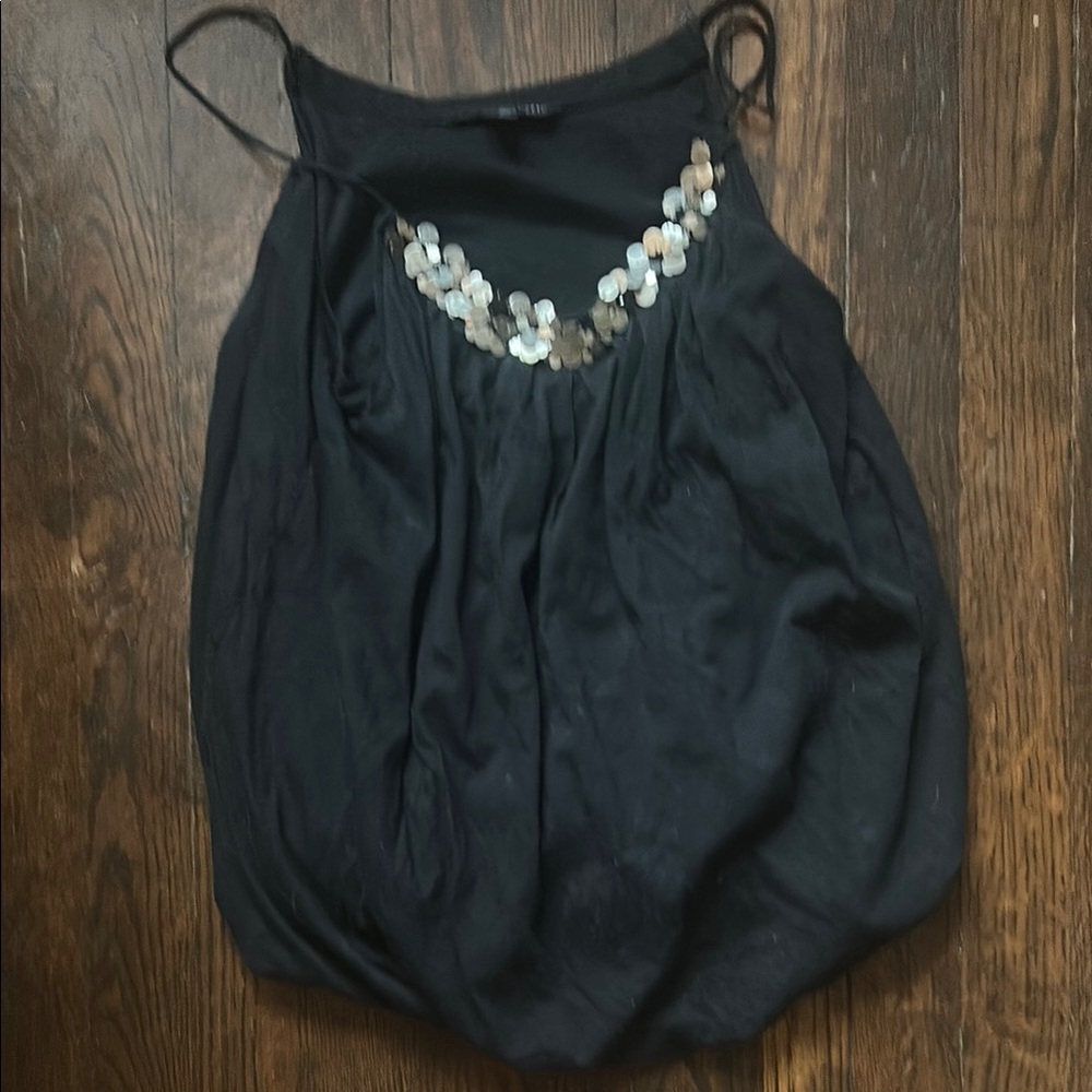 Banana Republic Black Sleeveless Top with Sequin Detail